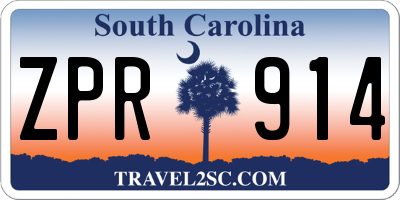 SC license plate ZPR914