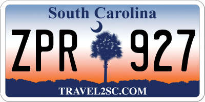 SC license plate ZPR927