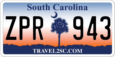 SC license plate ZPR943