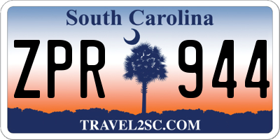 SC license plate ZPR944