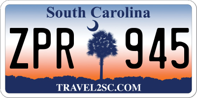 SC license plate ZPR945