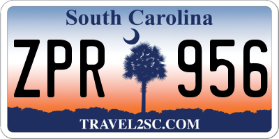 SC license plate ZPR956