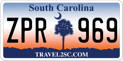 SC license plate ZPR969