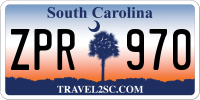 SC license plate ZPR970