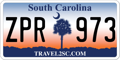 SC license plate ZPR973