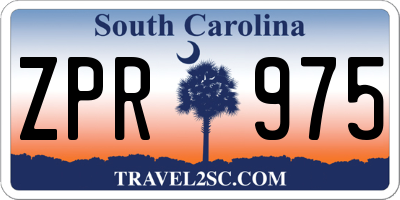 SC license plate ZPR975