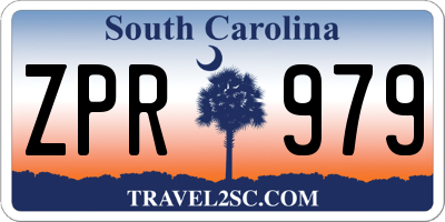 SC license plate ZPR979