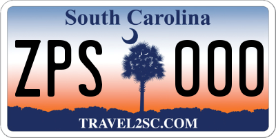 SC license plate ZPS000