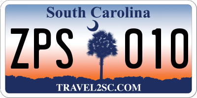 SC license plate ZPS010