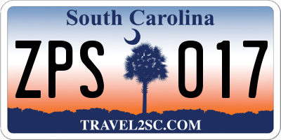 SC license plate ZPS017