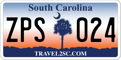 SC license plate ZPS024