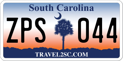 SC license plate ZPS044