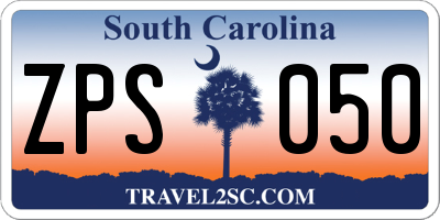 SC license plate ZPS050