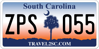 SC license plate ZPS055