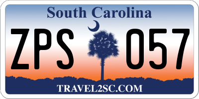 SC license plate ZPS057