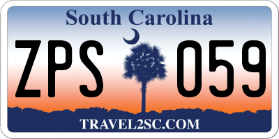 SC license plate ZPS059