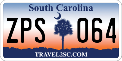 SC license plate ZPS064