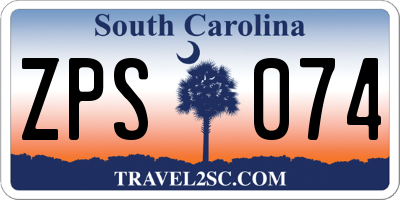 SC license plate ZPS074