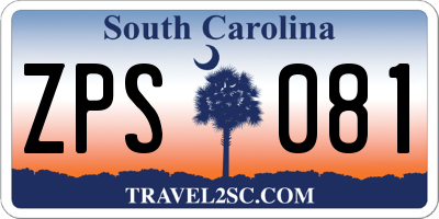SC license plate ZPS081