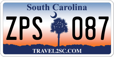 SC license plate ZPS087