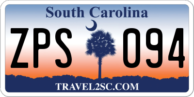 SC license plate ZPS094