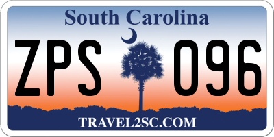SC license plate ZPS096
