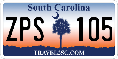 SC license plate ZPS105