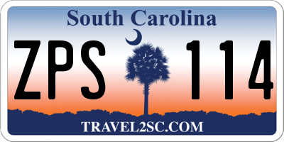 SC license plate ZPS114