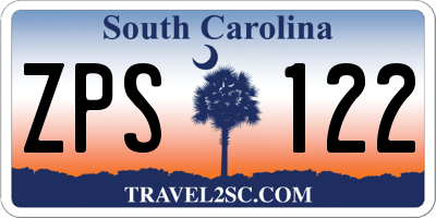 SC license plate ZPS122