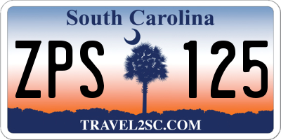 SC license plate ZPS125