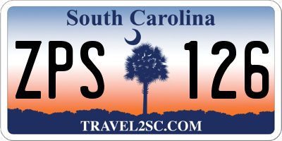 SC license plate ZPS126