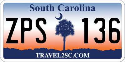 SC license plate ZPS136