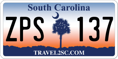 SC license plate ZPS137