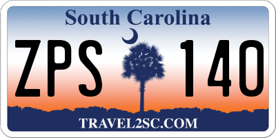 SC license plate ZPS140