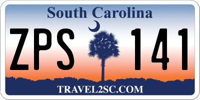 SC license plate ZPS141