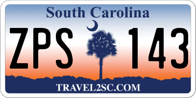 SC license plate ZPS143