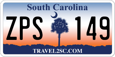 SC license plate ZPS149