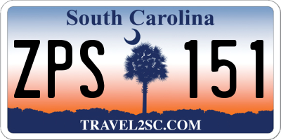 SC license plate ZPS151