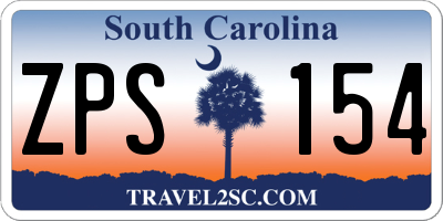 SC license plate ZPS154