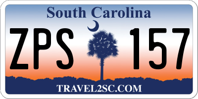 SC license plate ZPS157