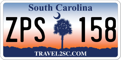 SC license plate ZPS158