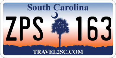 SC license plate ZPS163