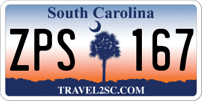 SC license plate ZPS167