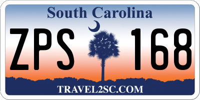 SC license plate ZPS168