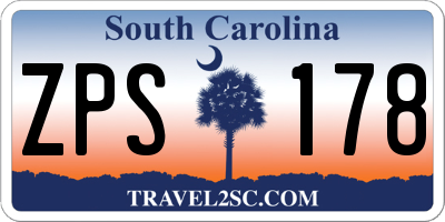 SC license plate ZPS178
