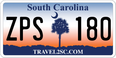 SC license plate ZPS180