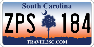 SC license plate ZPS184