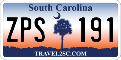 SC license plate ZPS191