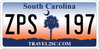 SC license plate ZPS197