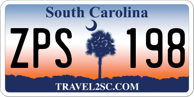 SC license plate ZPS198